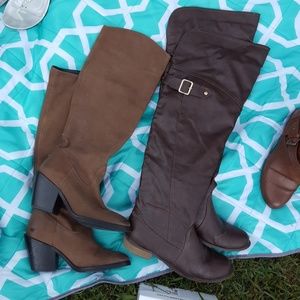 Faux leather tall boots